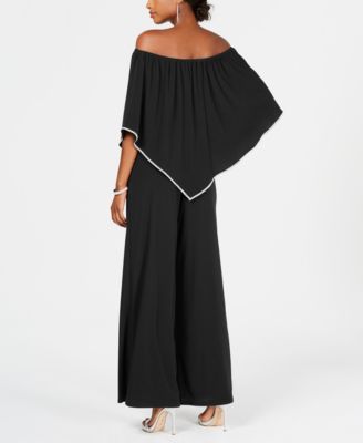 msk off the shoulder overlay jumpsuit