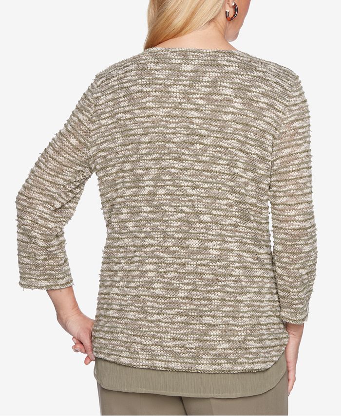Alfred Dunner Petite Autumn in New York LayeredLook Necklace Sweater Macy's
