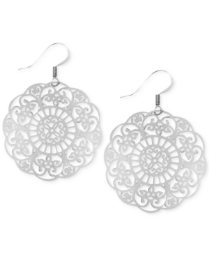image of Essentials Filigree Disc Drop Earrings