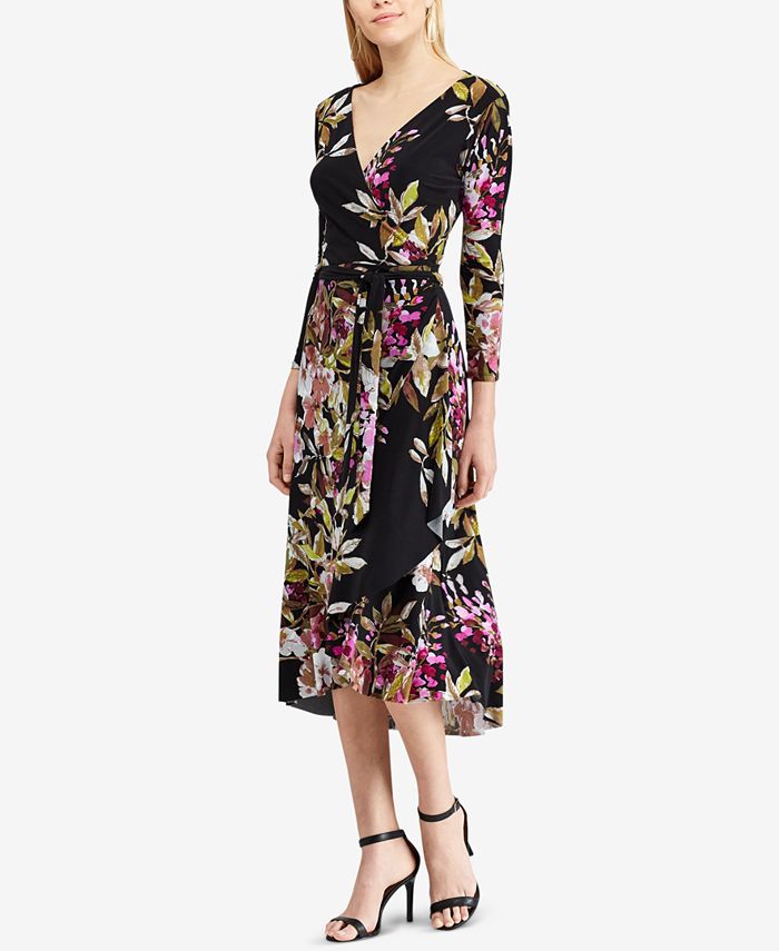 American Living Floral-Print Surplice Midi Dress - Macy's