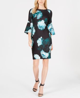 macy's calvin klein bell sleeve dress