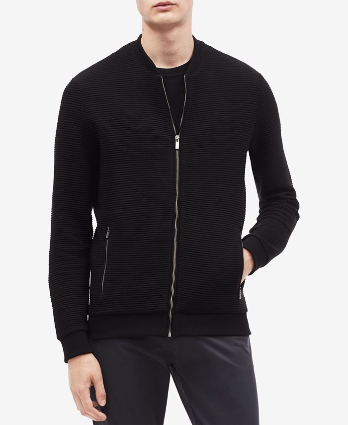 Calvin Klein Men's Zip-Front Sweater & Reviews - Casual Button-Down ...