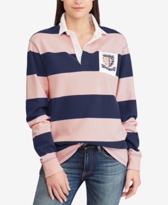 Pink Pony Striped Cotton Rugby Shirt 