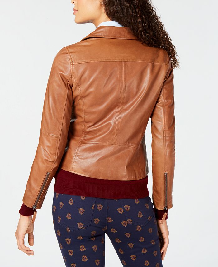Charter Club Leather Jacket, Created for Macy's - Macy's