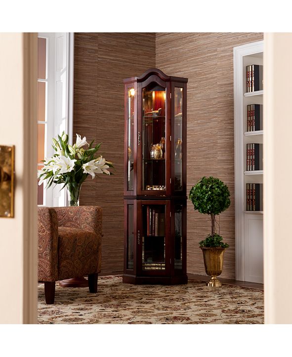 Southern Enterprises Lighted Corner Curio & Reviews Furniture Macy's