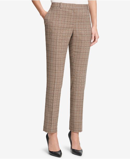 Tommy Hilfiger Slim Plaid Ankle Pants Pants Women Macy's