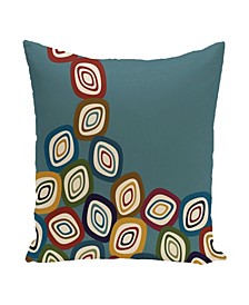 16 Inch Teal Decorative Abstract Throw Pillow