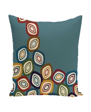 E By Design 16 Inch Teal Decorative Abstract Throw Pillow In Blue