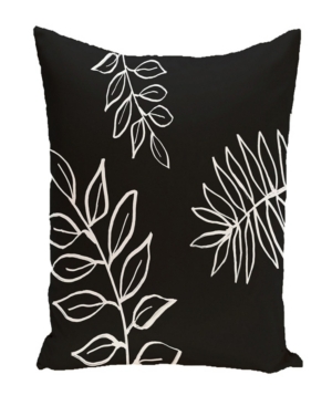 E By Design 16 Inch Black And Gray Decorative Floral Throw Pillow