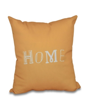 E By Design Home 16 Inch Yellow Decorative Word Print Throw Pillow
