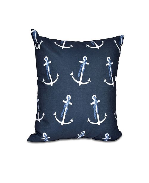 E By Design Anchor Whimsy 16 Inch Navy Blue Decorative Nautical