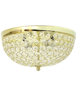 Elegant Designs 2 Light Elipse Crystal Flush Mount Ceiling Light