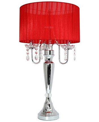 All The Rages - Trendy Romantic Sheer Shade Table Lamp with Hanging Crystals