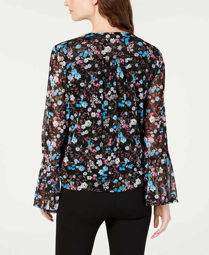 INC International Concepts I.N.C. Surplice Bell-Sleeve Top, Created for ...