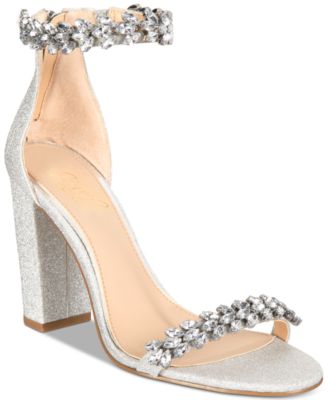 macy's silver heels