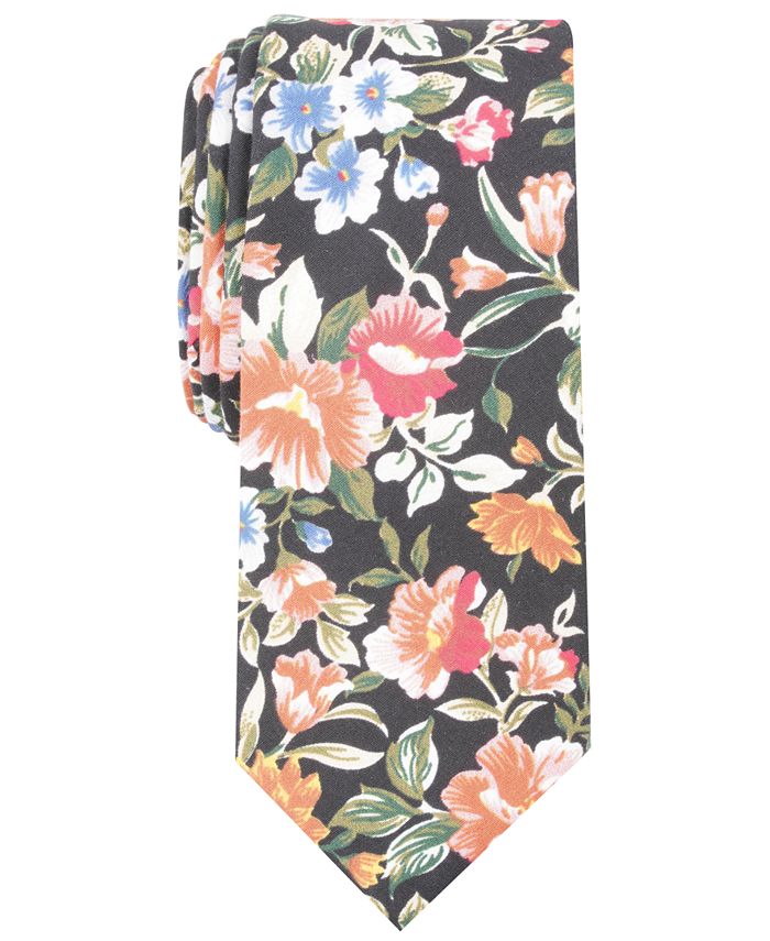 Bar III Men's Lassen Floral Skinny Tie, Created for Macy's Macy's