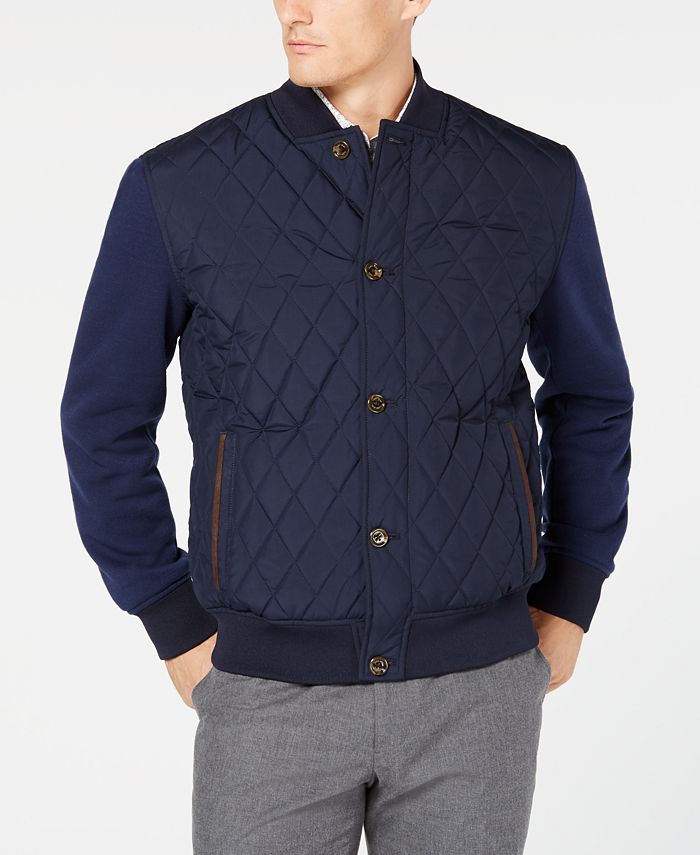 Tasso Elba Men's Quilted Bomber Jacket, Created for Macy's & Reviews ...