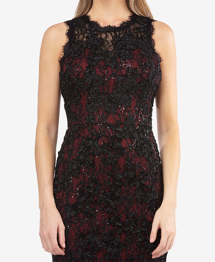 JS Collections Sequined Floral-Lace Gown - Macy's