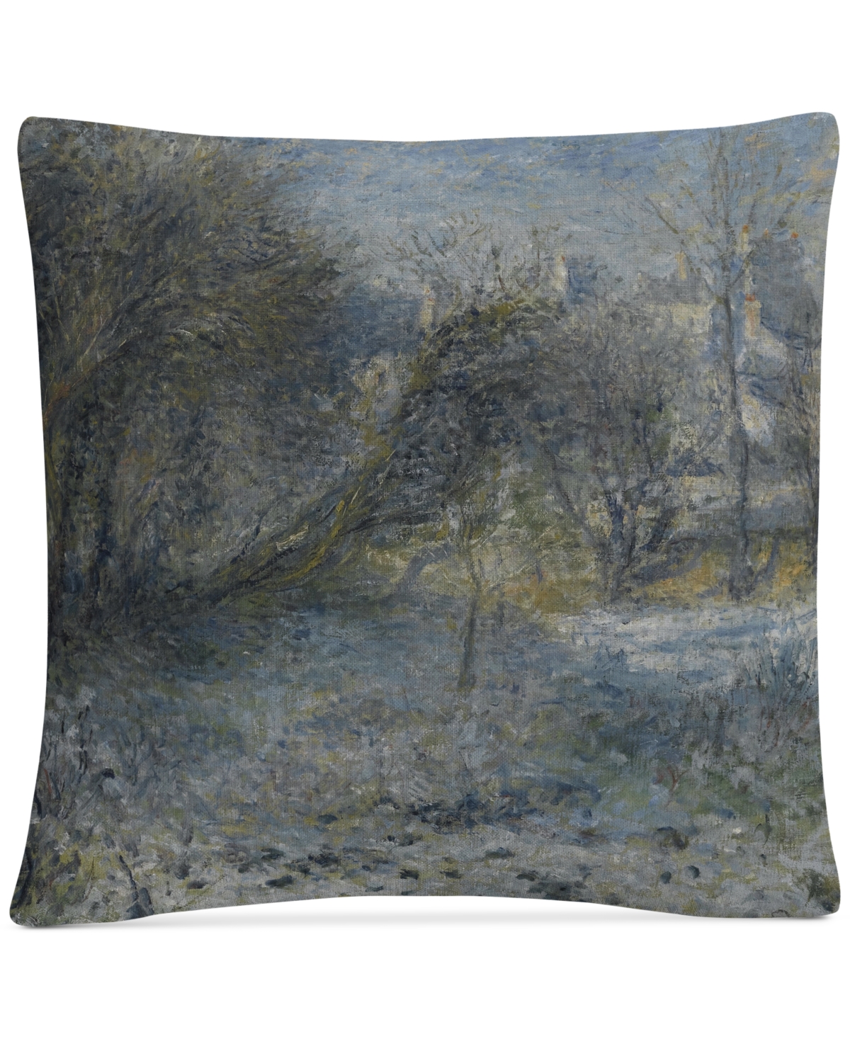 Pierre Renoir Snowy Landscape Decorative Pillow, 16 x 16