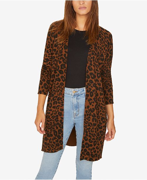 Sanctuary Leopard-Print Long Cardigan Sweater - Sweaters ...