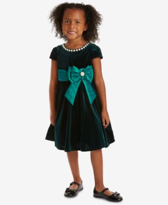 Rare Editions Little Girls Velvet Fit & Flare Party Dress - Macy's