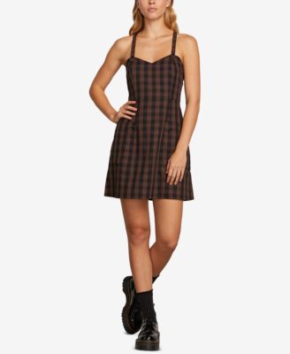 Volcom - Juniors' Dare 2 Bloom Plaid Cami Dress