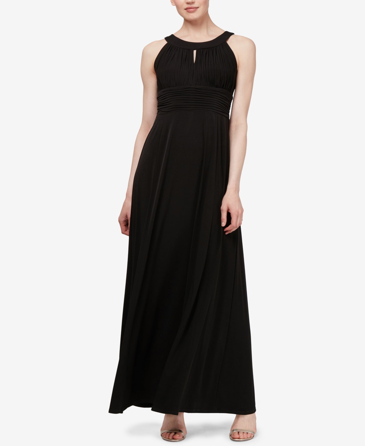Pleated Maxi Dress - Black