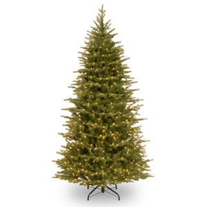 National Tree Company 6 5' Feel Real Nordic Spruce Slim Hinged Tree with 500 Dual Color Led Lights