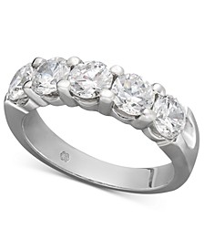 Certified Five Diamond Station Band Ring in 14k White Gold (2 ct. t.w.)