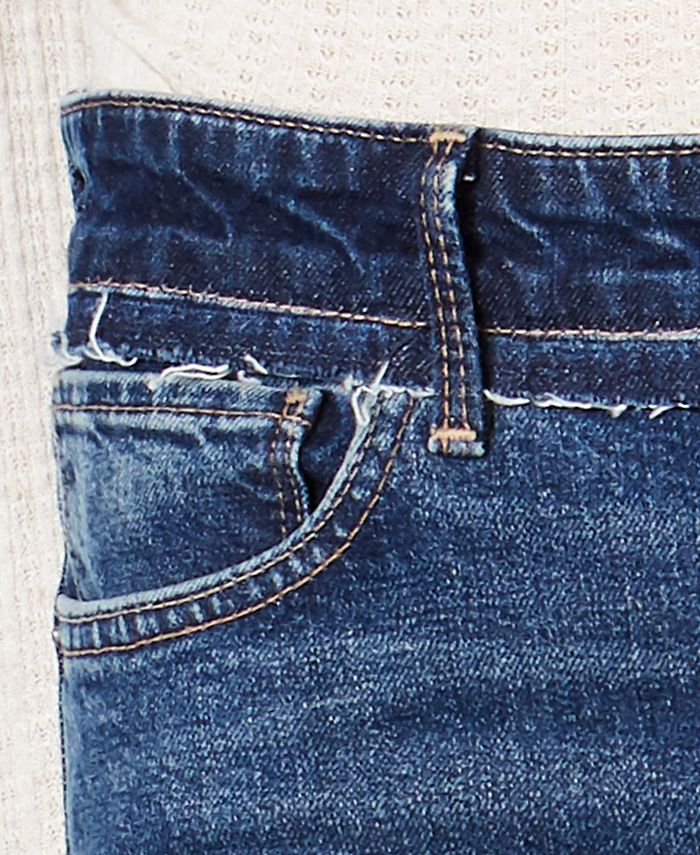 Lucky Brand Remade Ava Contrast-Waist Skinny Jeans - Macy's