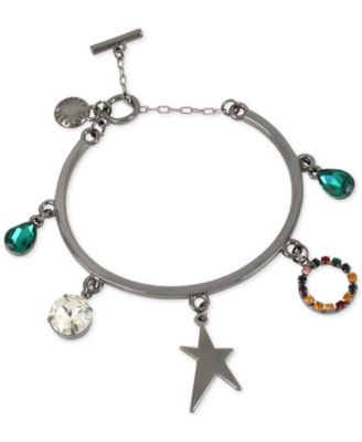BCBGeneration - Hematite-Tone Crystal Multi-Charm Bracelet