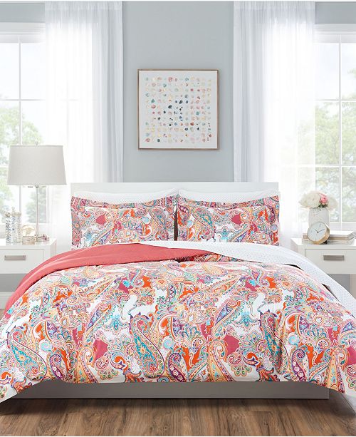 Nicole Miller Paisley Reversible Bedding 5 Piece Twin Set