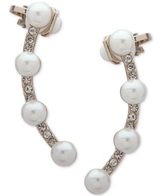 Ivanka Trump - Gold-Tone Imitation Pearl & Crystal Ear Climbers