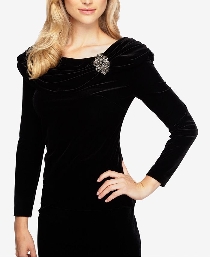Alex Evenings Velvet Embellished Top Macy's