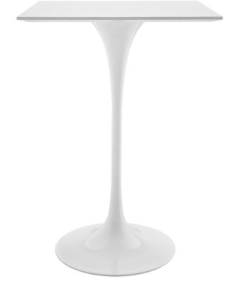 Modway - Lippa 28" Square Wood Top Bar Table in White