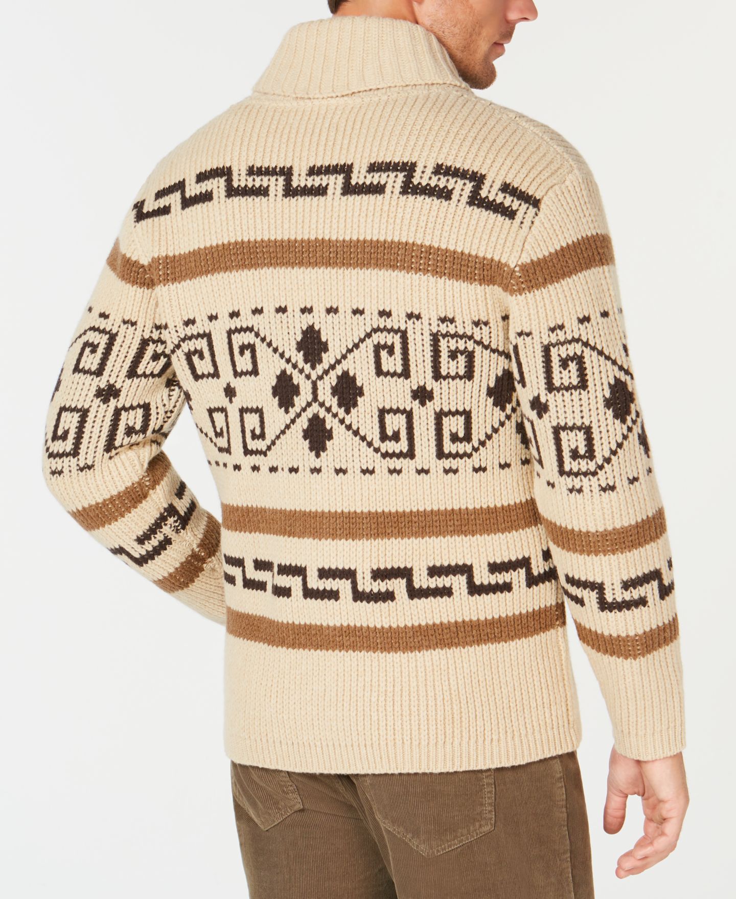 Мужской кардиган Pendleton The Dude Original Westerly Cardigan, цвет: Рыжевато-коричневый / Коричневый — фото 2