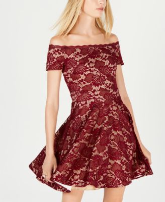 b darlin lace fit and flare dress