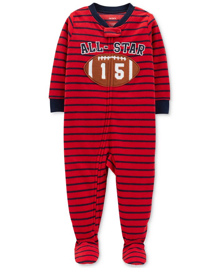 Carters Baby Boy's Striped Santa Footie Pajamas Red Size Newborn