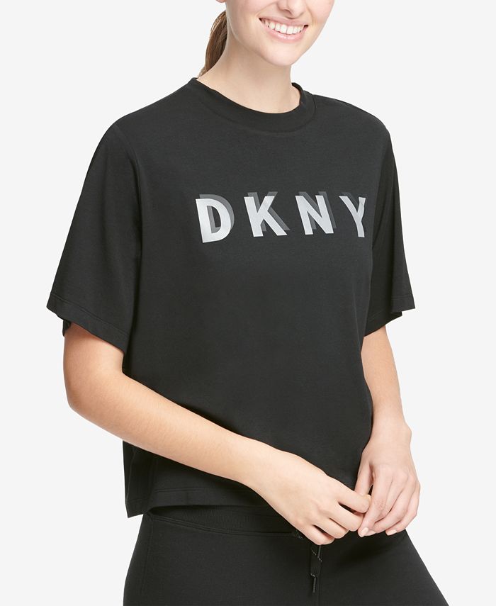 DKNY Sport Logo Cropped T-Shirt - Macy's