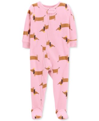 Carter's - Baby Girls Dog-Print Footed Fleece Pajamas