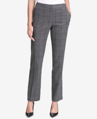 Calvin Klein - Plaid Straight-Leg Pants