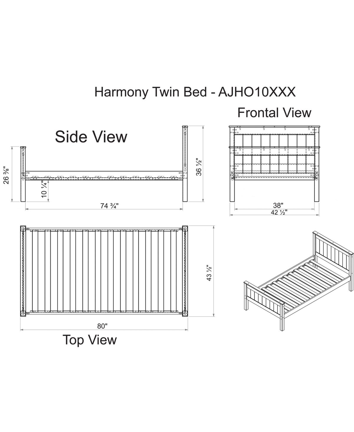 Alaterre Furniture Harmony Bed