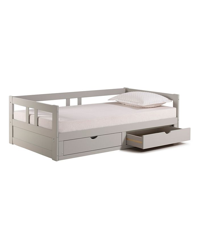 Alaterre Furniture Melody Twin to King Trundle Daybed with Storage