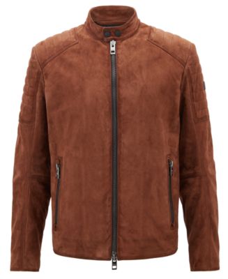 Hugo boss suede leather jacket hotsell