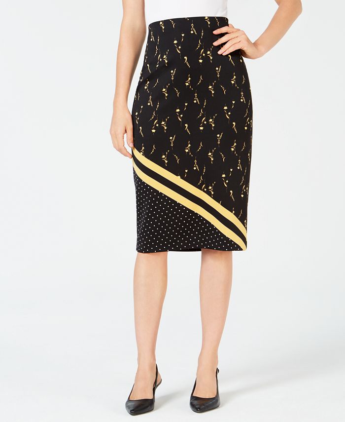 Alfani Printed Scuba Skirt, Created for Macy's - Macy's