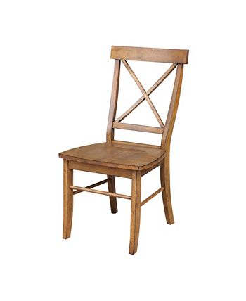 International Concepts - X-Back Chair - With Solid Wood Seat , Set of 2
