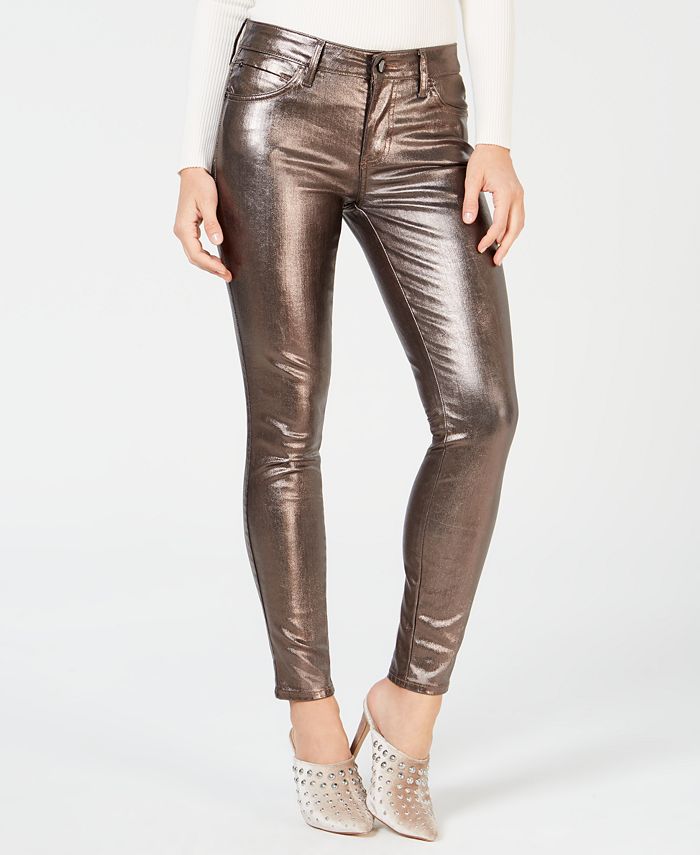 GUESS Metallic Skinny Jeans - Macy's