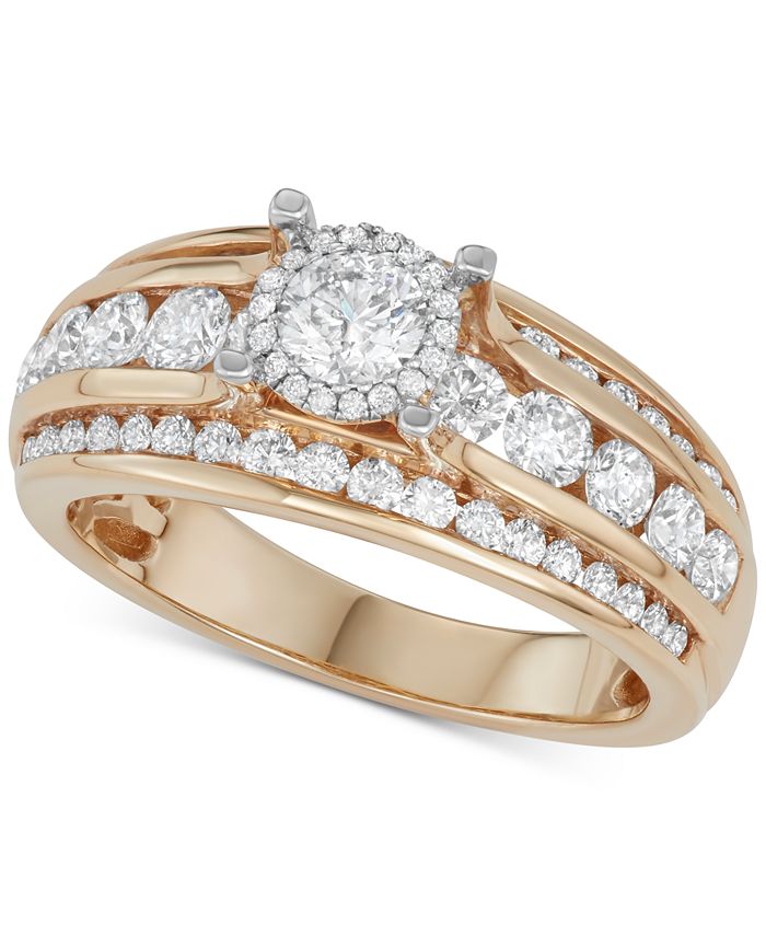 Macy's yellow gold engagement outlet rings