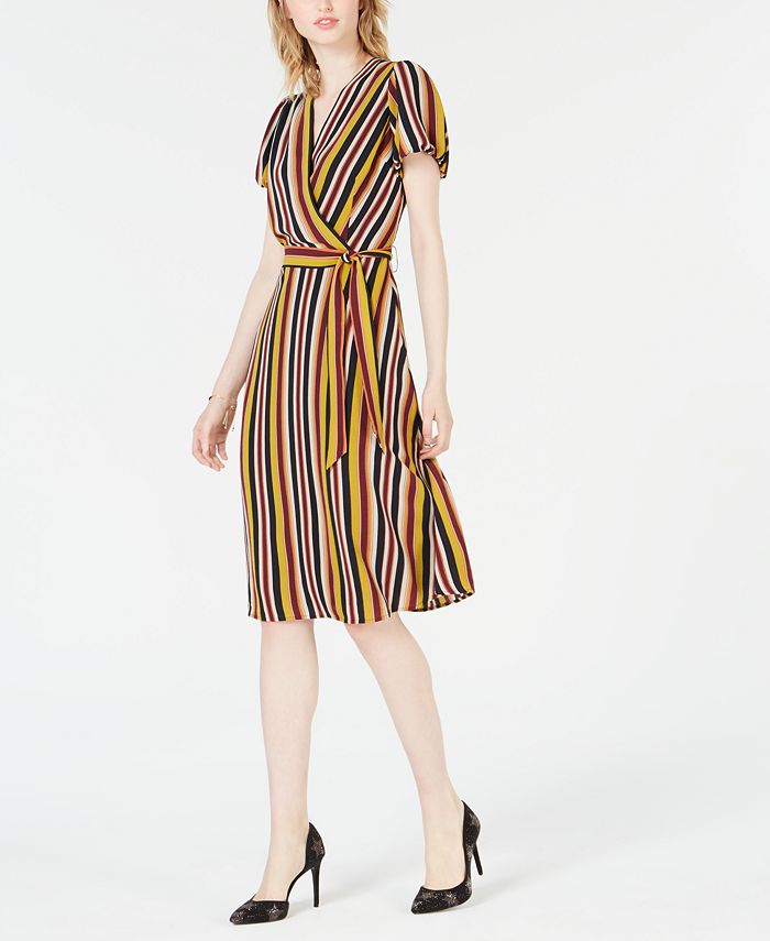 Bar III Striped Wrap Dress, Created for Macy's - Macy's