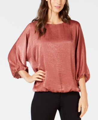 MSRP $70 Alfani Petite Printed Cinched Dolman-Sleeve Top Size Petite Small